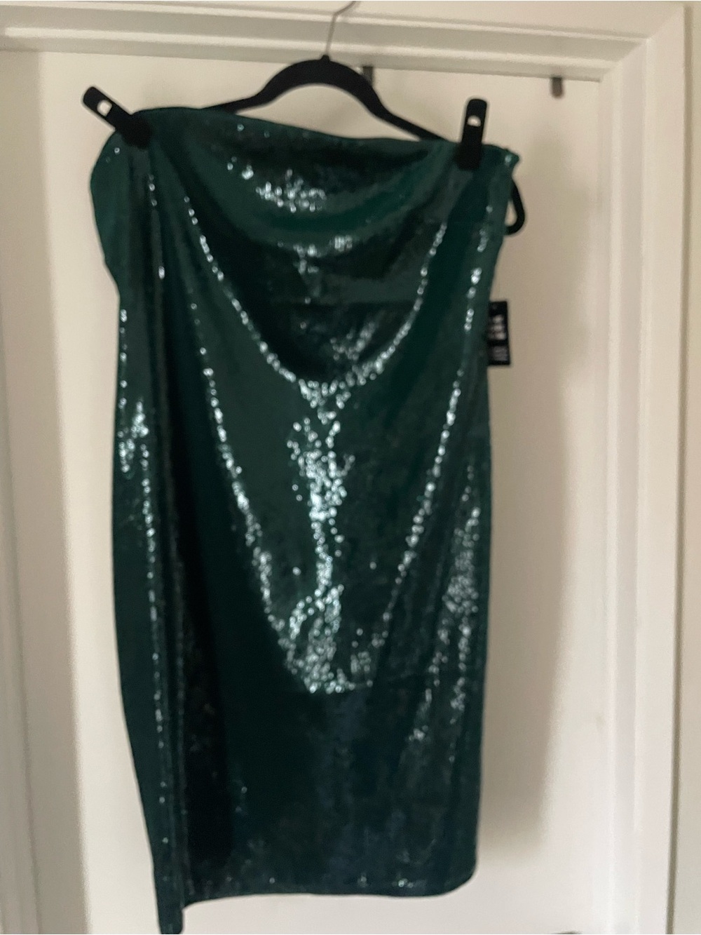 Express Emerald Green Sequin Strapless Dress NWT XL